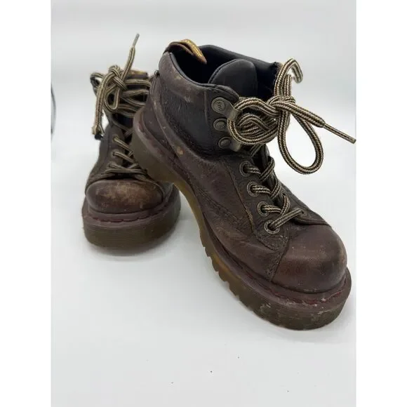 Vintage Dr. Martens 8287 Style Chunky Grizzly Brown Leather Boots US L 5/ US M 4 - Picture 1 of 6